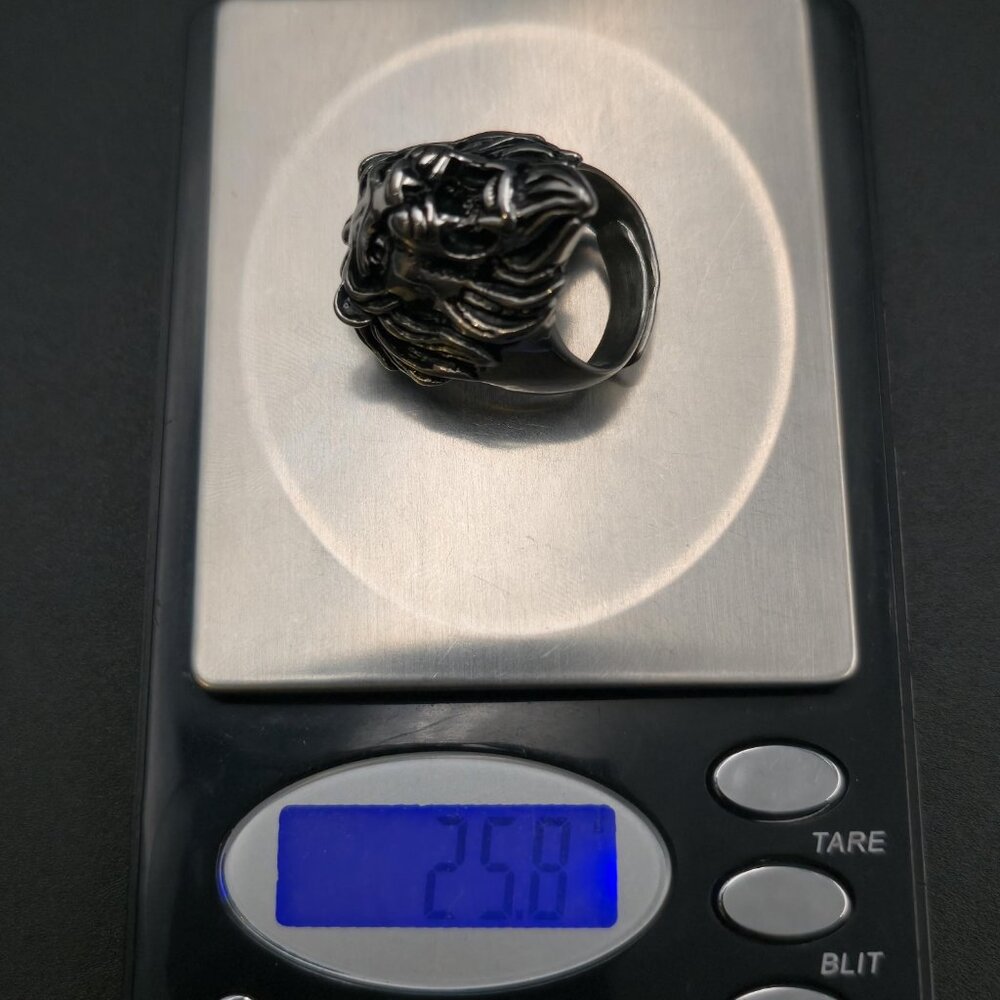 Size 7 Large Lions Head Men's Band Ring B1019 - Picture 8 of 8
